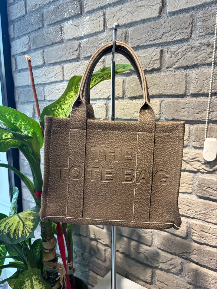 Bej Deri Fermuarlı Kadın Tote Çanta - Görsel 3