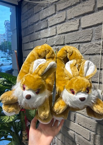 Kız Çocukları için Kürklü Tavşan Ev Terliği - Görsel 2