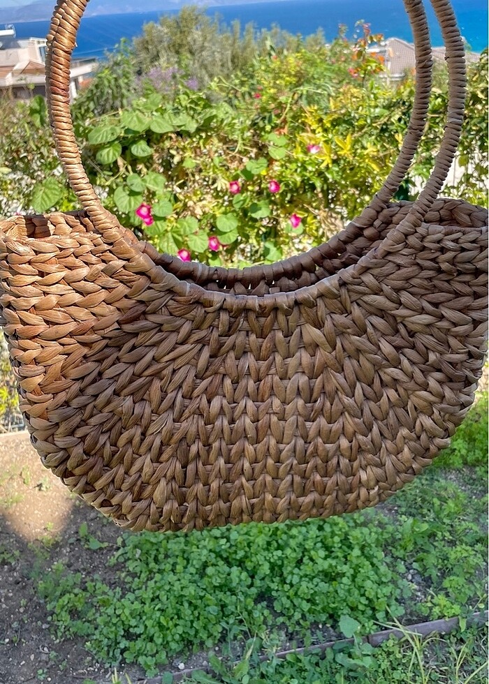 El yapımı hasır bambu çanta - Görsel 3