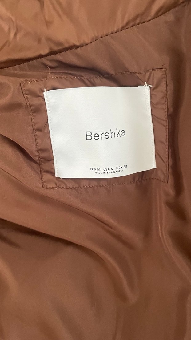 Bershka Kahverengi Yüksek Yakalı Kadın Şişme Yelek - Görsel 2