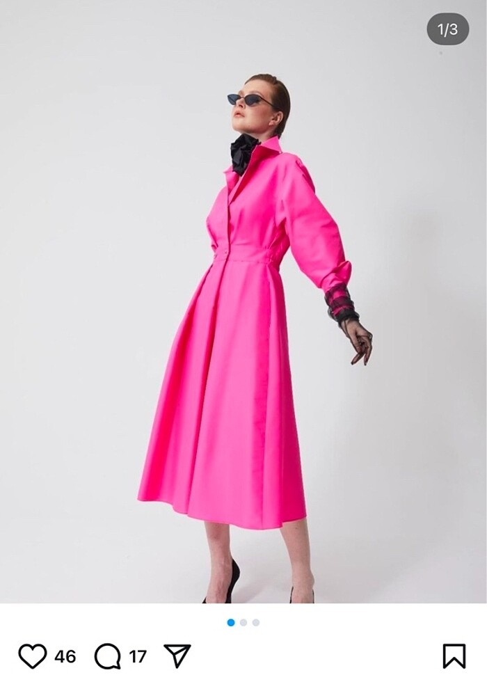 Gömlek yaka bel kemer detaylı elbise 38 beden - Görsel 2