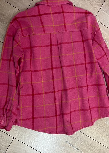 Pembe Ekose Düğmeli Kadın Gömlek - Görsel 3