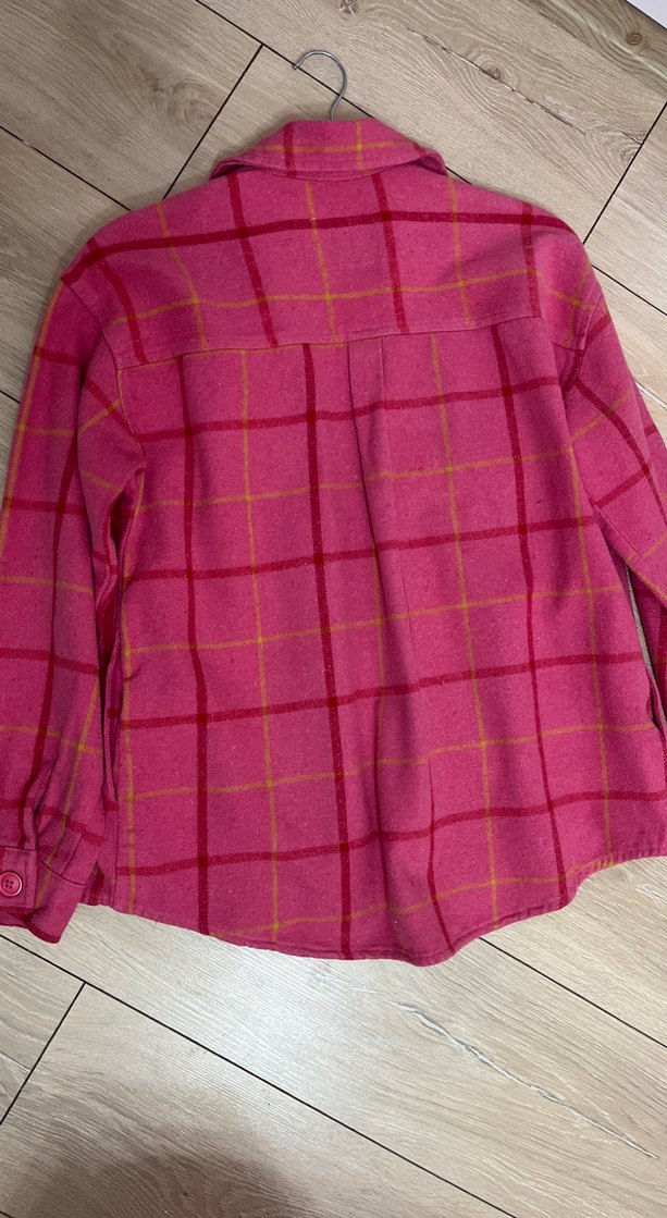 Pembe Ekose Düğmeli Kadın Gömlek - Görsel 3