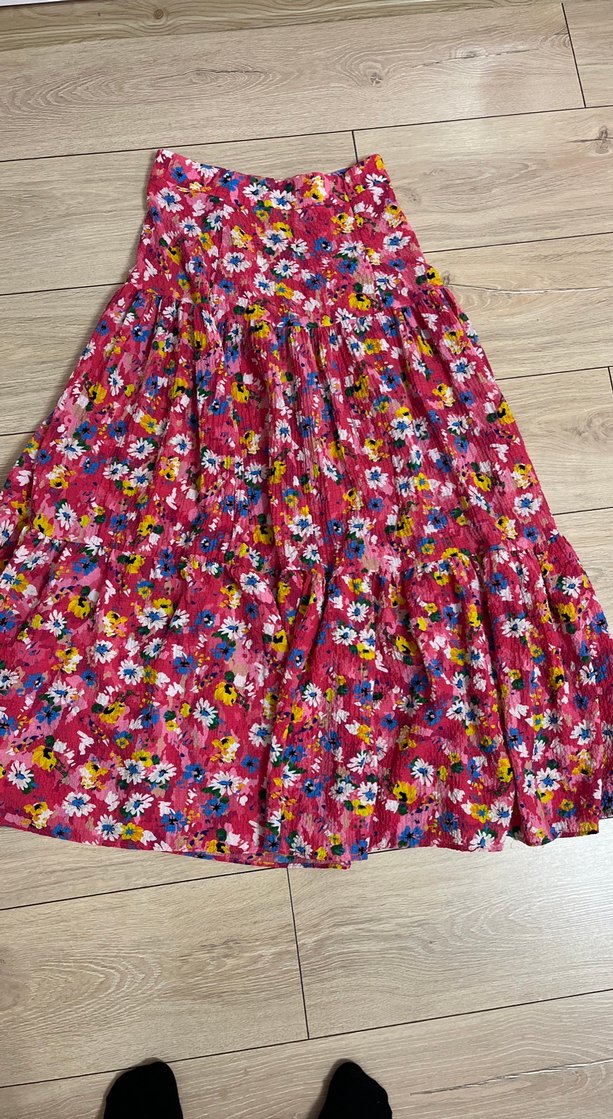 Renkli Çiçekli Uzun Kadın Etek - Görsel 4