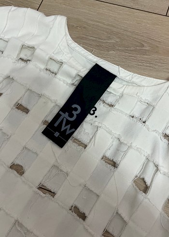 Beyaz Mini Kısa Kollu Kadın Tişört - Görsel 3