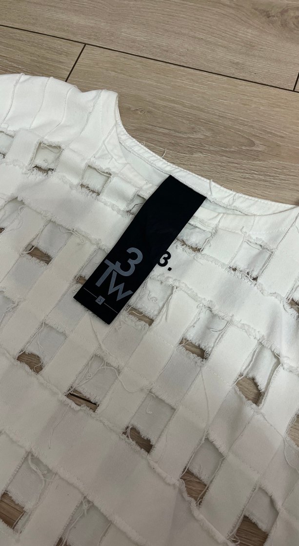 Beyaz Mini Kısa Kollu Kadın Tişört - Görsel 3