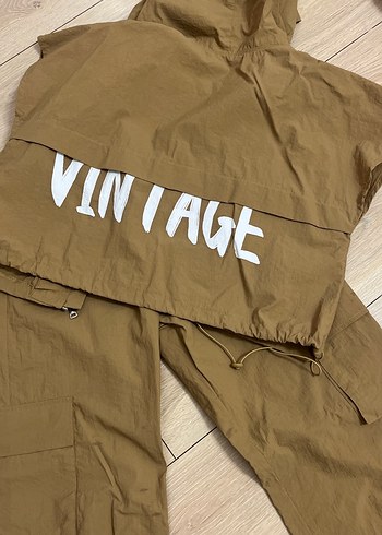 Kahverengi Kemerli Street Wear Kadın Pantolon takım - Görsel 3