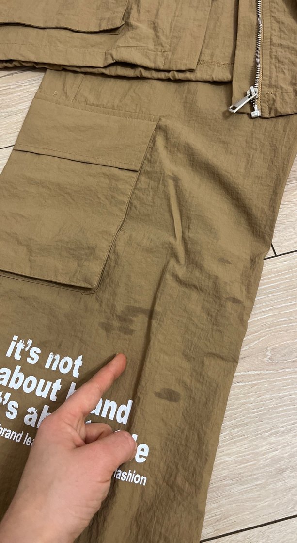 Kahverengi Kemerli Street Wear Kadın Pantolon takım - Görsel 2