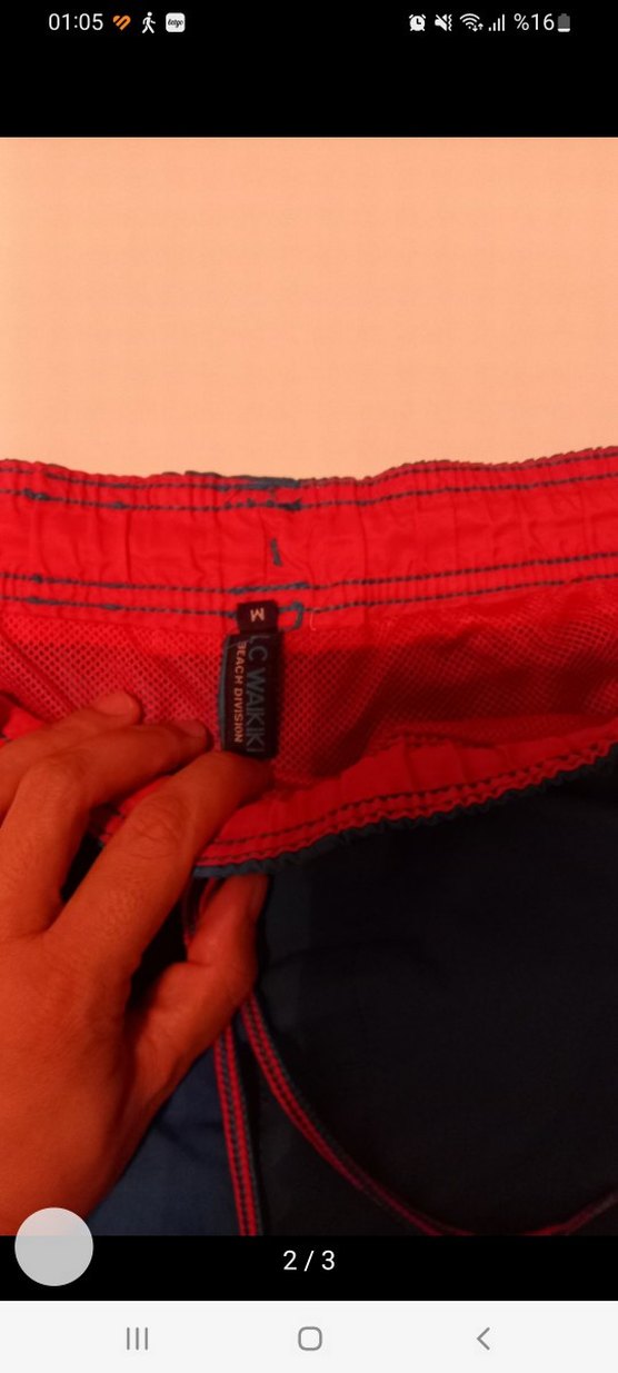 Koyu Mavi Belden Bağlamalı Erkek deniz Şort - Görsel 2