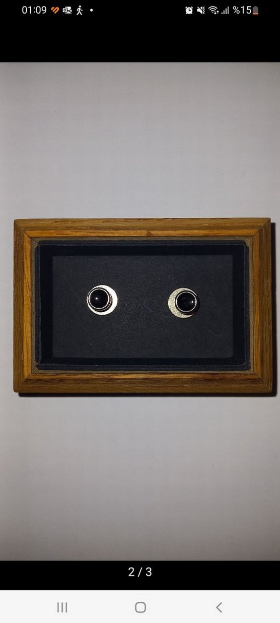 Klasik Siyah Erkek Papyon ve kol dugmesi - Görsel 2