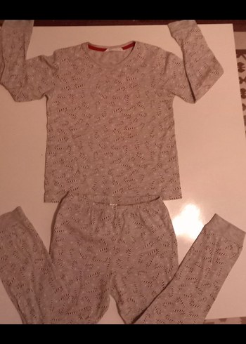 5 Yaş Beden Gri Baskılı Erkek pijama takimi 5-6 Yaş
