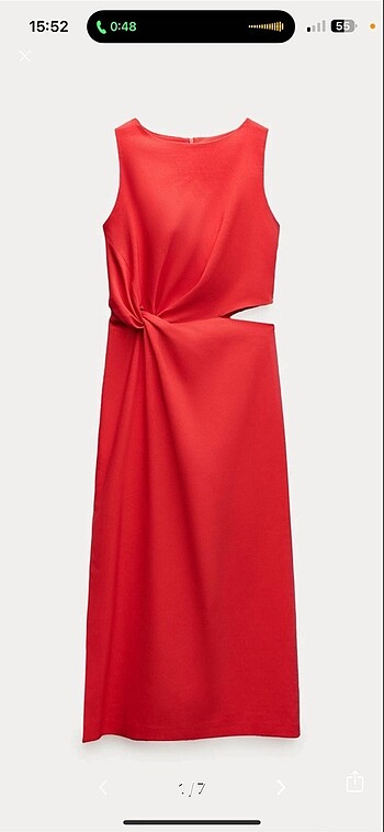 Zara cut out kırmızı elbise
