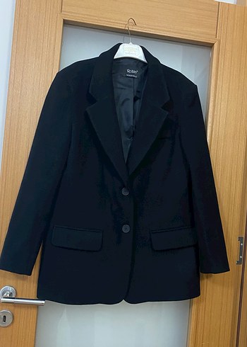 36 Beden Siyah kaşe Kadın Blazer Ceket