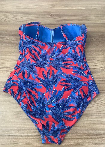 Mavi Desenli Strappy Kadın Mayo - Görsel 5