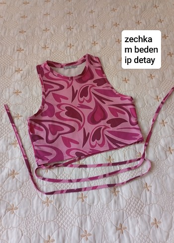 Pembe Bağcıklı bikini ustu