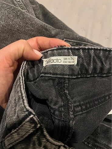 10 Yaş Beden gri Renk Kız çocuk kot pantolon