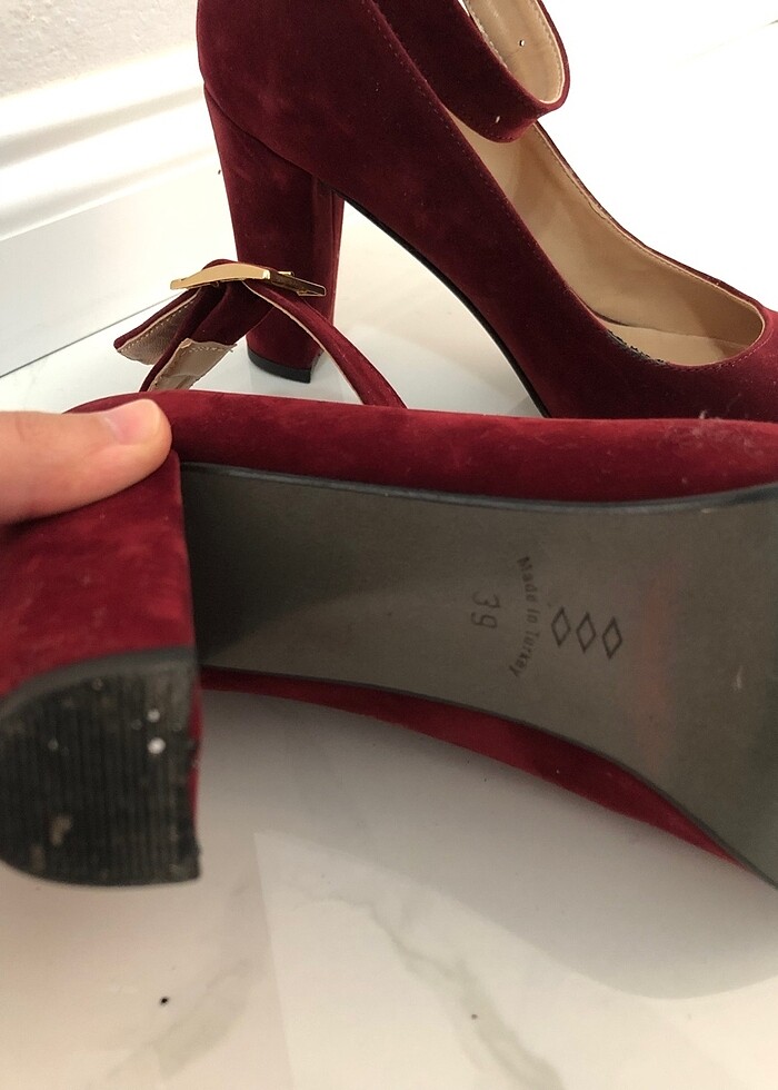 suet topuklu ayakkabı - Görsel 3