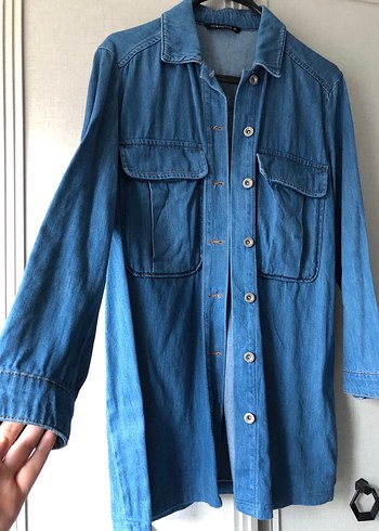 Düğmeli Kadın Kot Ceket - Görsel 2