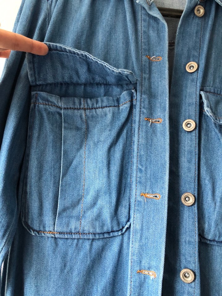 Düğmeli Kadın Kot Ceket - Görsel 3