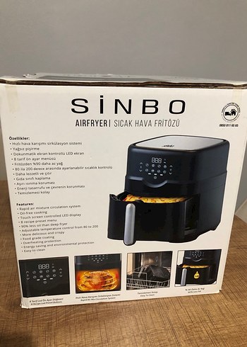 Sinbo Siyah 4.5L Sıcak Hava Fritözü - Görsel 2