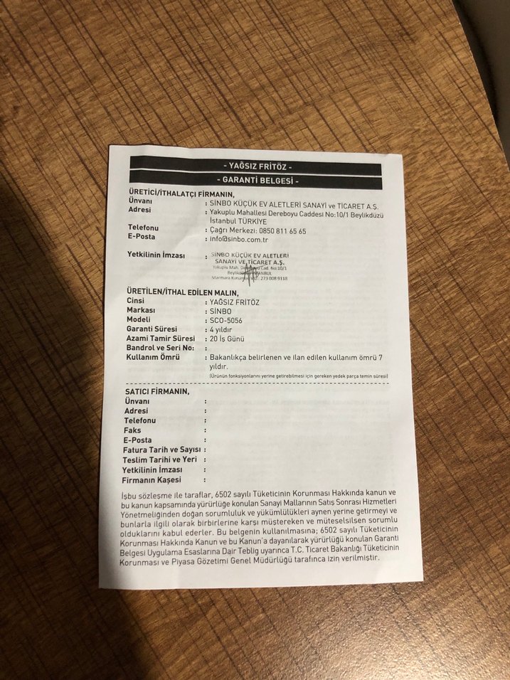 Sinbo Siyah 4.5L Sıcak Hava Fritözü - Görsel 3