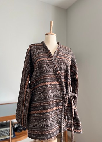 Diğer Bohem Tarzı Örgü Desenli Kadın Kimono