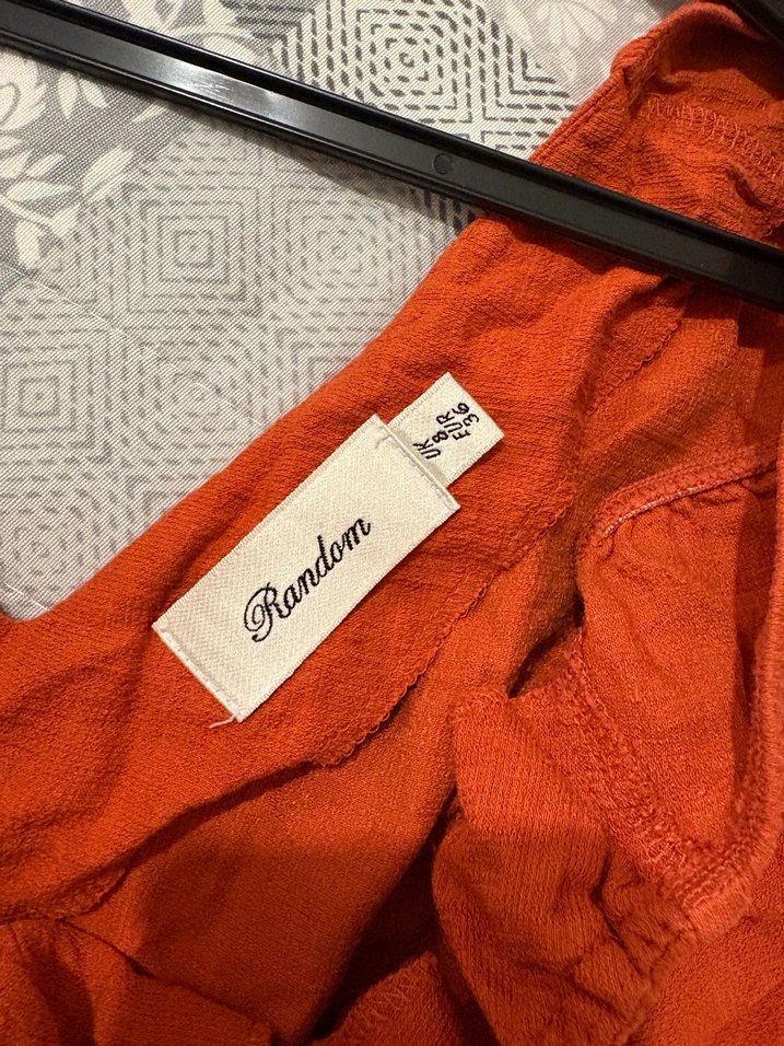 Kırmızı Uzun Keten Bohem Elbise - Görsel 4