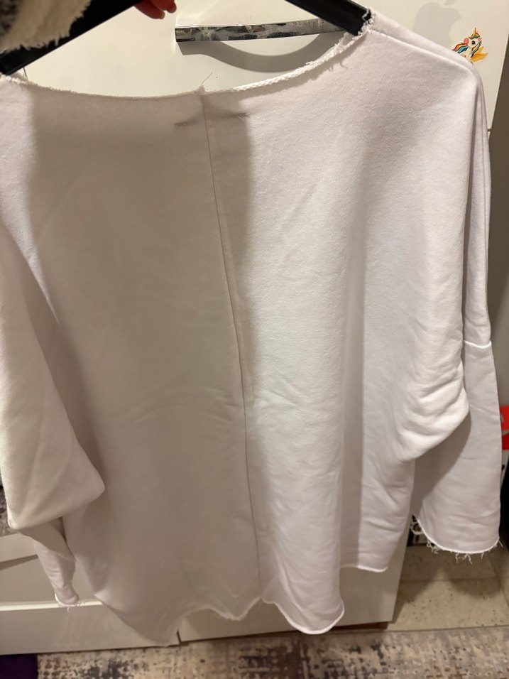 Baskılı Beyaz Kadın Sweatshirt - Görsel 4