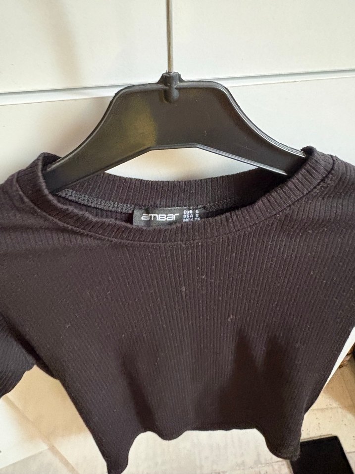 Siyah Kısa Kollu Basic Kadın Tişört - Görsel 2