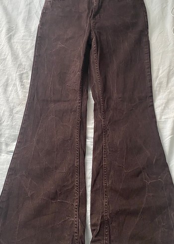 Diğer Koyu Kahverengi Kadife Retro Pantolon
