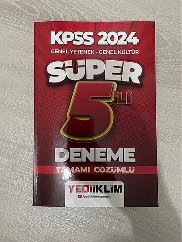 Kpss 2024 Süper 5?li Deneme Yediiklim