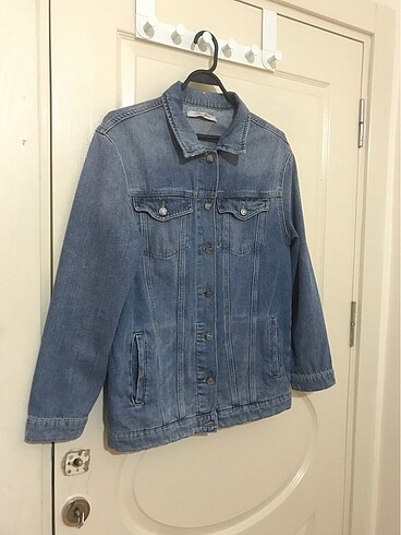 Mavi oversize kot ceket