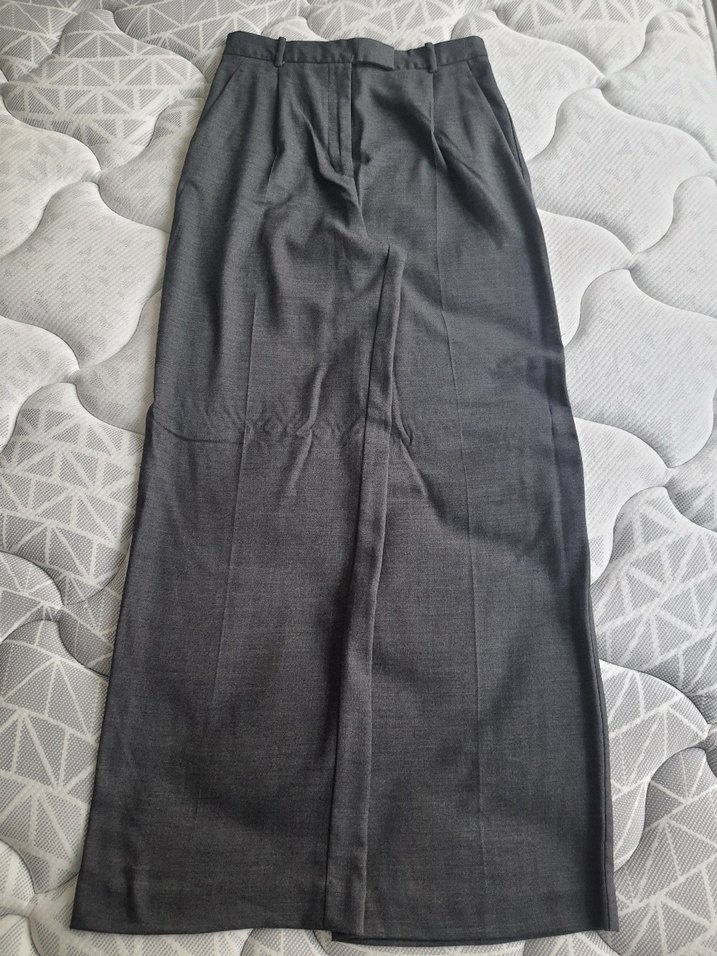 Gri Kadın Kumas Pantolon Pilili Rahat Kesim - Görsel 2