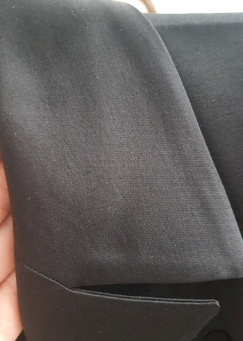 Düğmeli Siyah Midi Kadın Blazer Ceket - Görsel 4