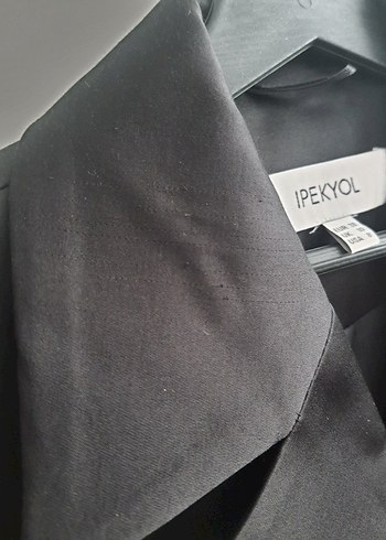 Düğmeli Siyah Midi Kadın Blazer Ceket - Görsel 3