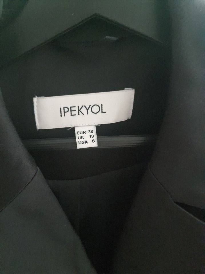 Düğmeli Siyah Midi Kadın Blazer Ceket - Görsel 2