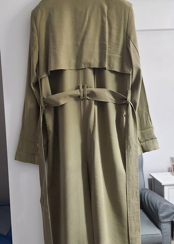 Haki Uzun Kadın Trençkot - Görsel 3