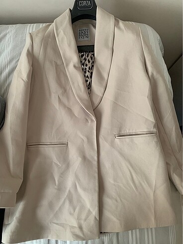 Blazer takım bej- leopar