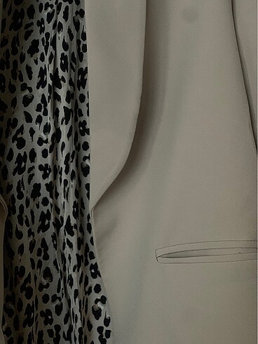 38 Beden ten rengi Renk Blazer takım bej- leopar
