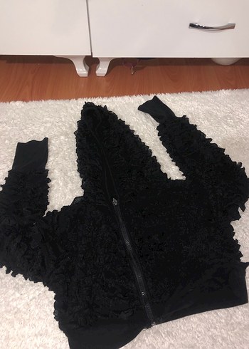 Siyah crop ceket - Görsel 2