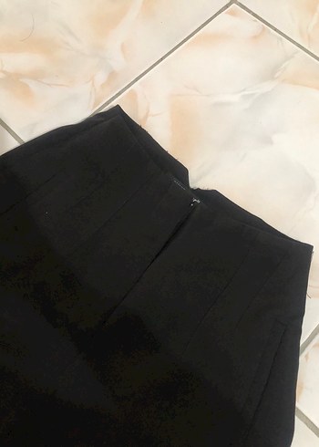 Siyah Midi Kumaş Kadın Pantolon - Görsel 3