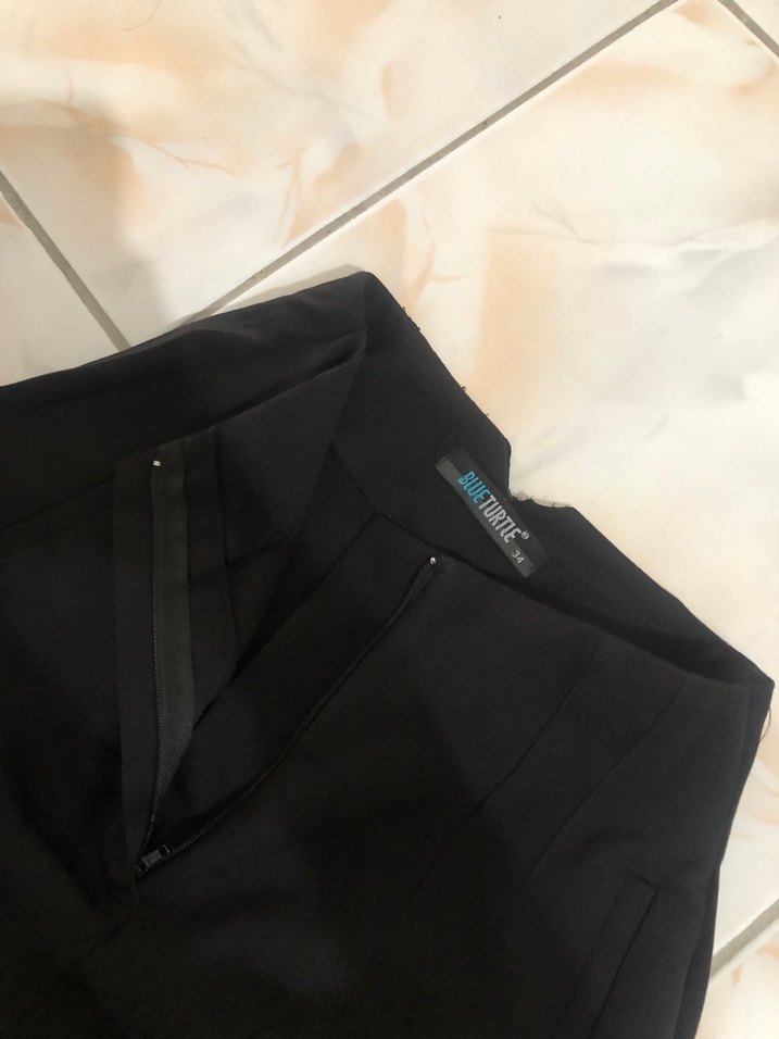 Siyah Midi Kumaş Kadın Pantolon - Görsel 2