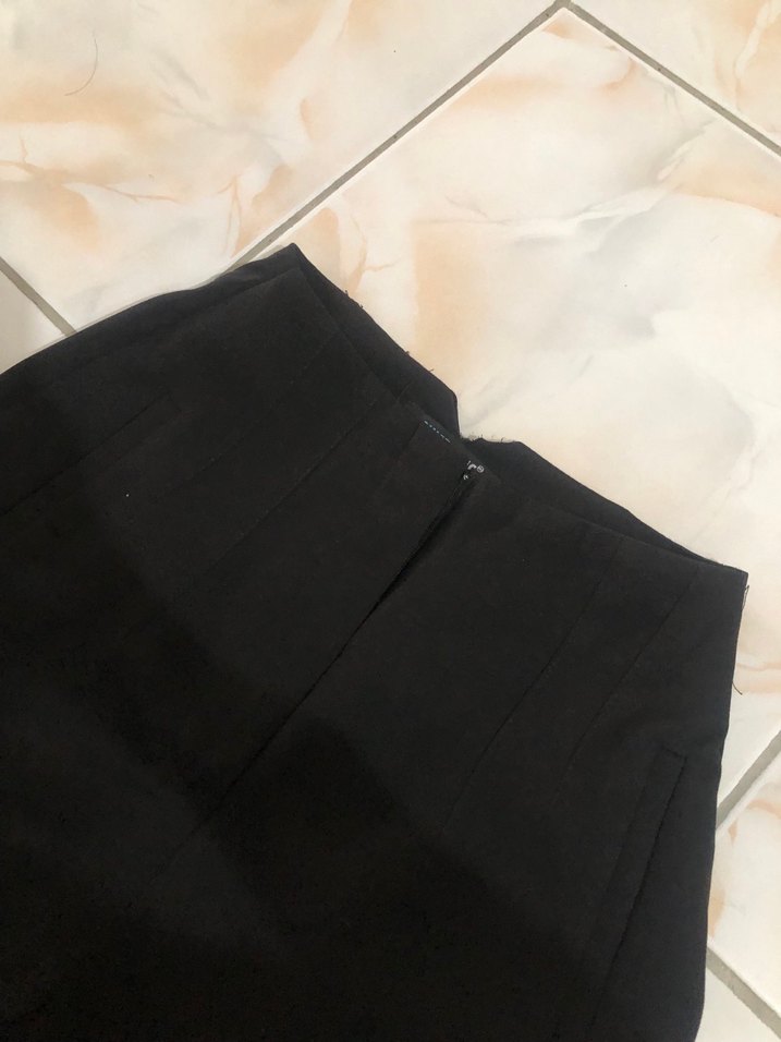 Siyah Midi Kumaş Kadın Pantolon - Görsel 3