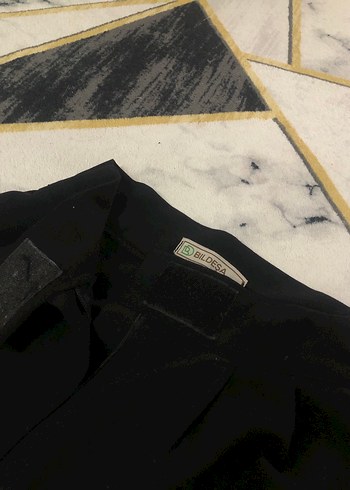 Kadın Siyah Cırtlı Kumaş Pantolon - Görsel 3