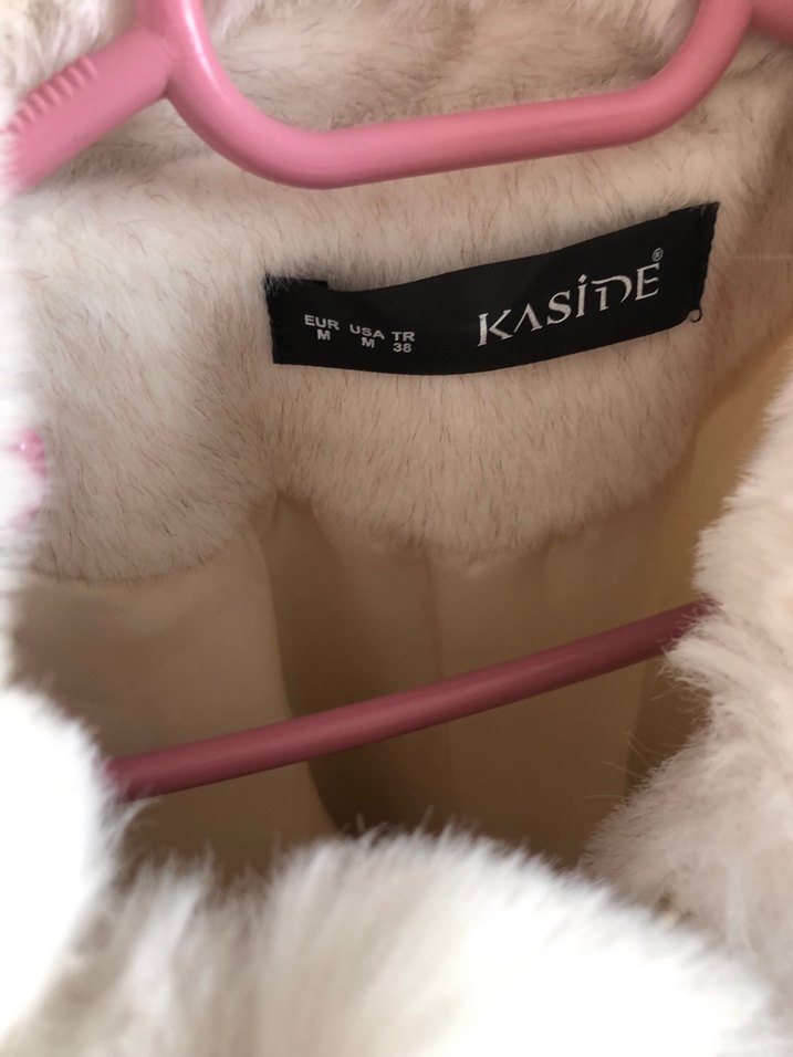 Beyaz Kürk Detaylı Midi Kadın Mont - Görsel 4