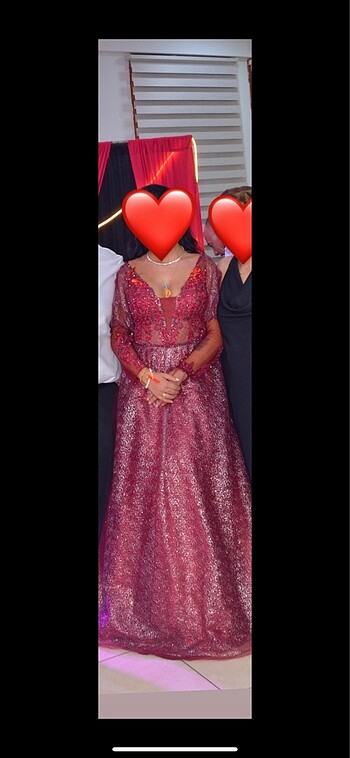 Bordo Kına elbisesi abiye - Görsel 2