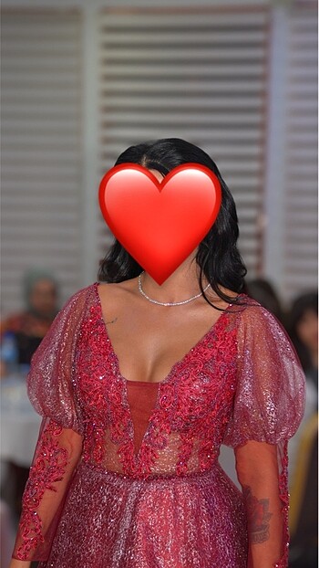 Bordo Kına elbisesi abiye - Görsel 3