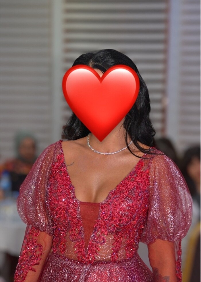 Bordo Kına elbisesi abiye - Görsel 3