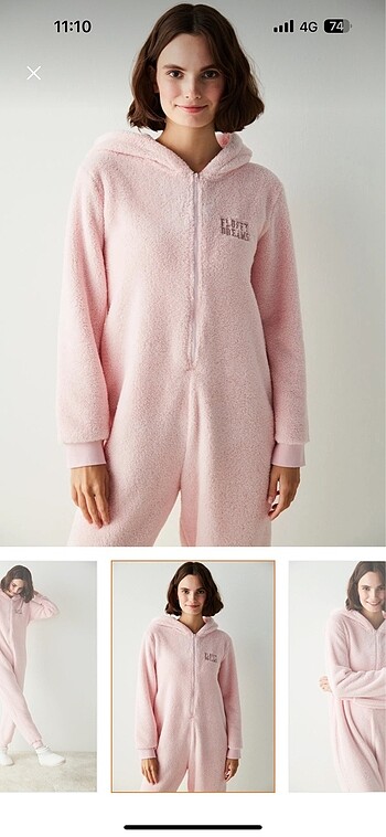 xs Beden pembe Renk Penti Fluffy dreams tulum pijama