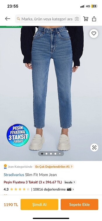 Stradivarius slim fit mom jean
